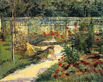  Summer Art - Bench in summer Eduard Manet scenery